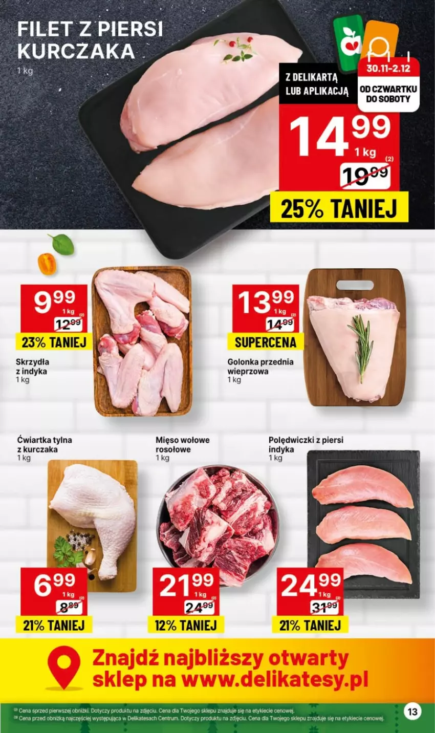 Gazetka promocyjna Delikatesy Centrum - Gazetka DC47 czw-sr - ważna 30.11 do 06.12.2023 - strona 13 - produkty: Kurczak, Mięso, Mięso wołowe, Rum