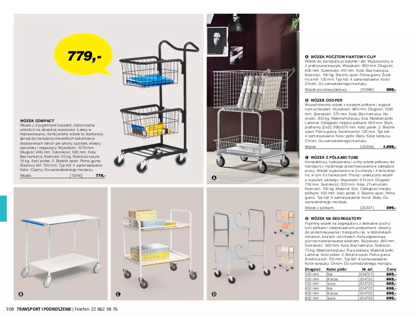 Gazetka promocyjna AJ Produkty - Marzec - ważna 01.03 do 31.03.2021 - strona 308 - produkty: Anew, Bieżnik, Dźwig, Kosz, Mobil, Półka, Por, Rura, Sok, Sport, Telefon, Tran, Uchwyty, Wózek