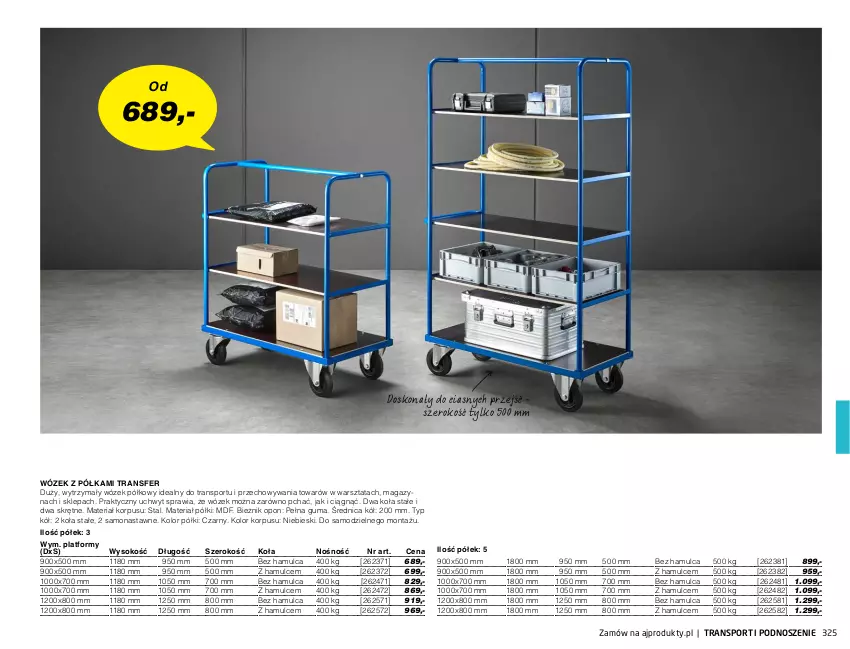 Gazetka promocyjna AJ Produkty - Marzec - ważna 01.03 do 31.03.2021 - strona 325 - produkty: Bieżnik, Półka, Por, Sok, Sport, Tran, Wózek