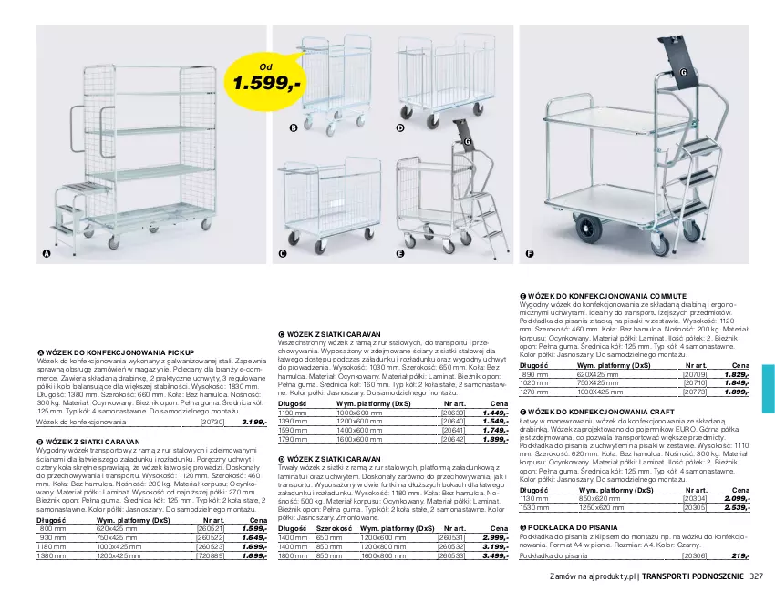 Gazetka promocyjna AJ Produkty - Marzec - ważna 01.03 do 31.03.2021 - strona 327 - produkty: Anew, Bieżnik, Cynk, Podkład, Podkładka, Pojemnik, Półka, Por, Sok, Sport, Tran, Uchwyty, Wózek, Wózek transportowy