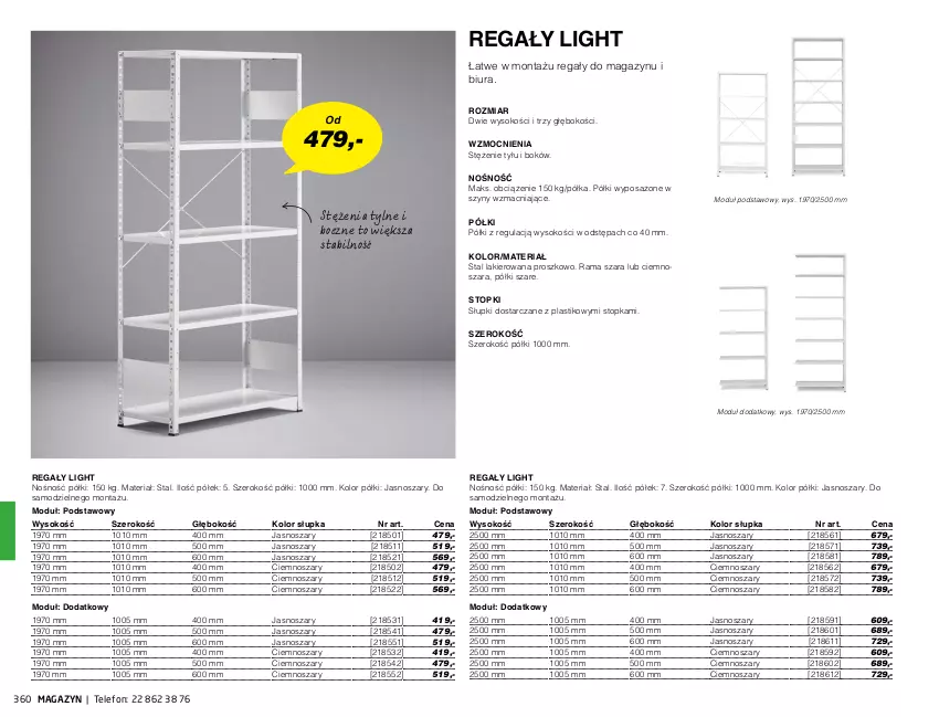 Gazetka promocyjna AJ Produkty - Marzec - ważna 01.03 do 31.03.2021 - strona 360 - produkty: Lakier, Półka, Rama, Regał, Sok, Szyny, Telefon, Top