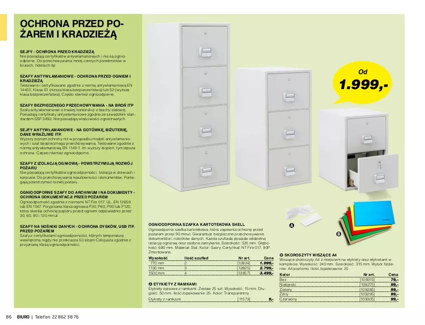 Gazetka promocyjna AJ Produkty - Marzec - ważna 01.03 do 31.03.2021 - strona 86 - produkty: Biuro, Drzwi, Isana, Kosz, Papier, Piec, Por, Ramka, Sejf, Sok, Szafka, Telefon, Top, Tran