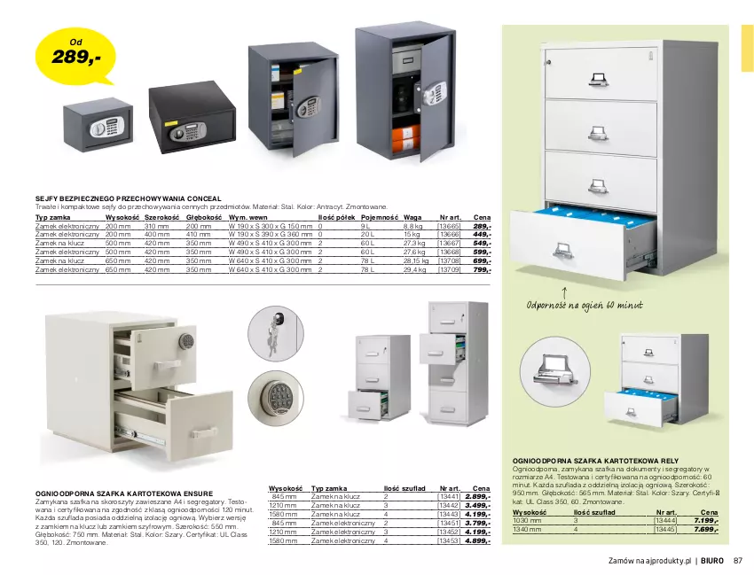 Gazetka promocyjna AJ Produkty - Marzec - ważna 01.03 do 31.03.2021 - strona 87 - produkty: Biuro, Piec, Por, Sejf, Sok, Szafka, Waga