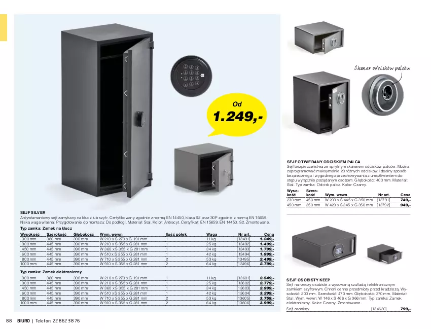 Gazetka promocyjna AJ Produkty - Marzec - ważna 01.03 do 31.03.2021 - strona 88 - produkty: Biuro, Gra, Piec, Sejf, Skaner, Sok, Telefon, Waga