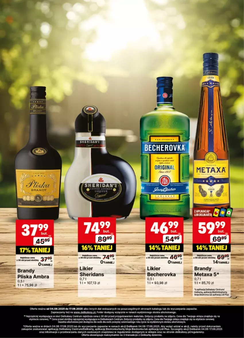 Gazetka promocyjna Delikatesy Centrum - Delibarek DC32-DC33 - ważna 04.08 do 17.08.2025 - strona 25 - produkty: Brandy, Gin, Likier, Metaxa, Mola, Pliska, Rama, Rum, Tran