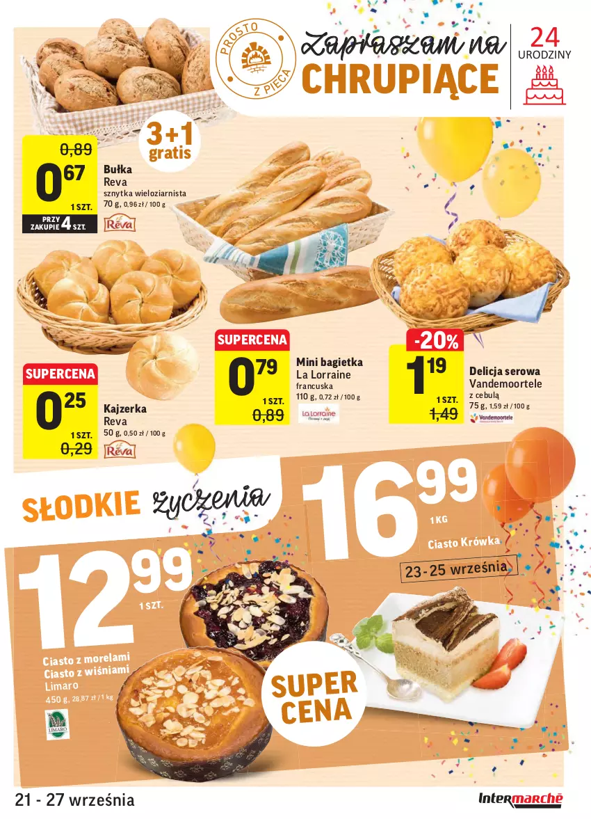 Gazetka promocyjna Intermarche - Gazetka promocyjna - ważna 21.09 do 27.09.2021 - strona 23 - produkty: Bagietka, Bułka, Delicja serowa, Gra, Kajzerka, Morela, Ser