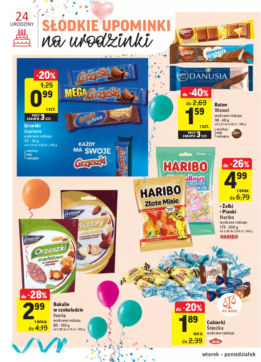 Gazetka promocyjna Intermarche - Gazetka promocyjna - ważna 21.09 do 27.09.2021 - strona 30 - produkty: Baton, Cukier, Cukierki, Goplana, Grześki, Haribo, LANA, Wawel