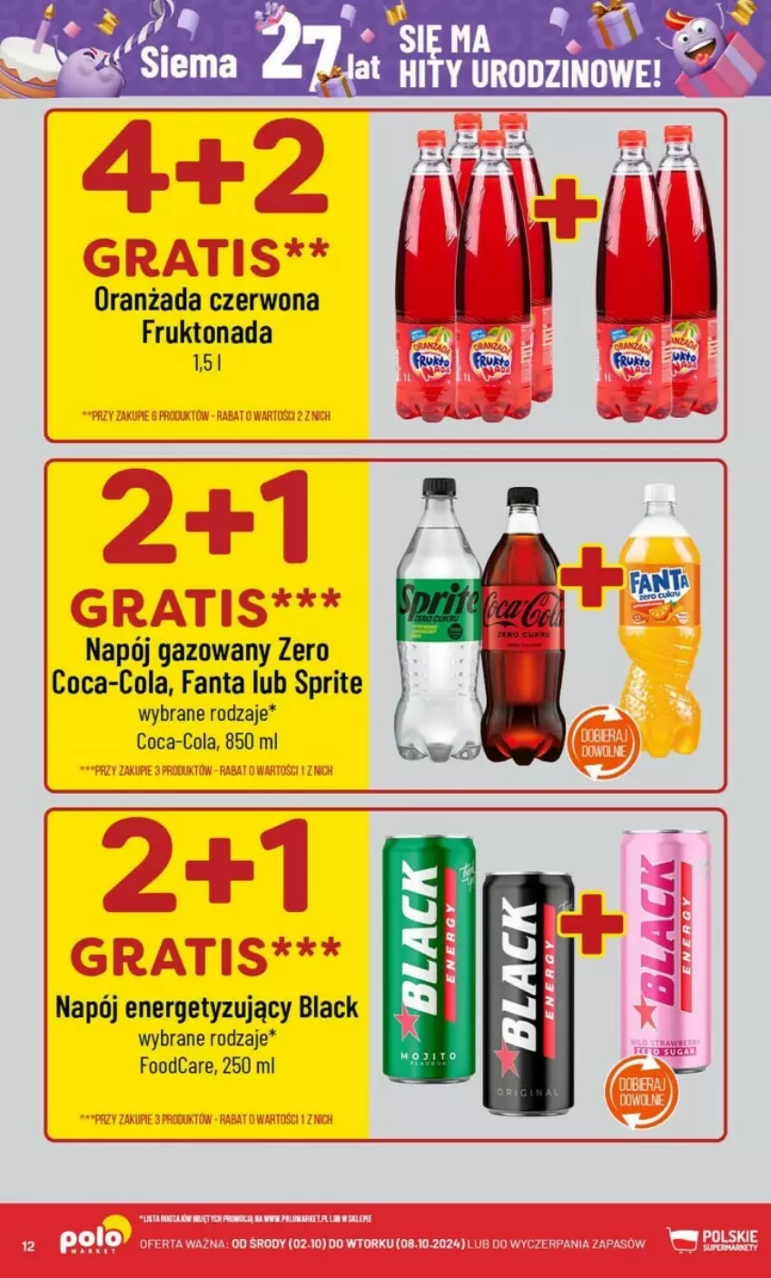 Gazetka promocyjna PoloMarket - ważna 02.10 do 08.10.2024 - strona 4 - produkty: Coca-Cola, Fa, Fanta, Lack, Napój, Napój gazowany, Oranżada, Sprite