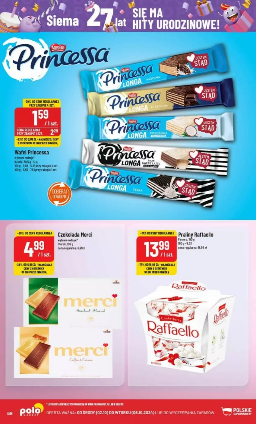 Gazetka promocyjna PoloMarket - ważna 02.10 do 08.10.2024 - strona 54 - produkty: Czekolada, Fa, Merci, Raffaello