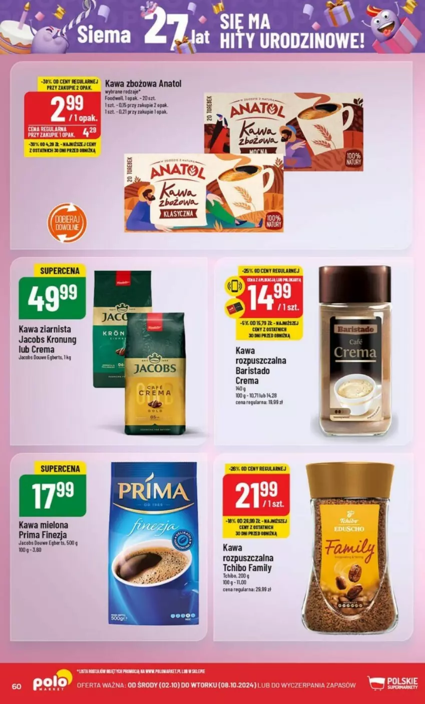 Gazetka promocyjna PoloMarket - ważna 02.10 do 08.10.2024 - strona 57 - produkty: Fa, Gala, Jacobs, Kawa, Kawa mielona, Kawa ziarnista, Prima, Tchibo, Tchibo Family