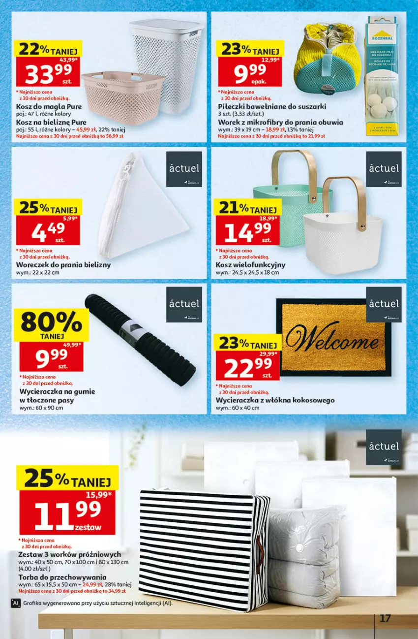 Gazetka promocyjna Auchan - 30 Lat Hipermarket - ważna 24.09 do 30.09.2026 - strona 17 - produkty: Gra, Grafika, Intel, Kokos, Kosz, Kosz na bieliznę, Pur, Suszarki, Torba, Woreczek, Wycieraczka
