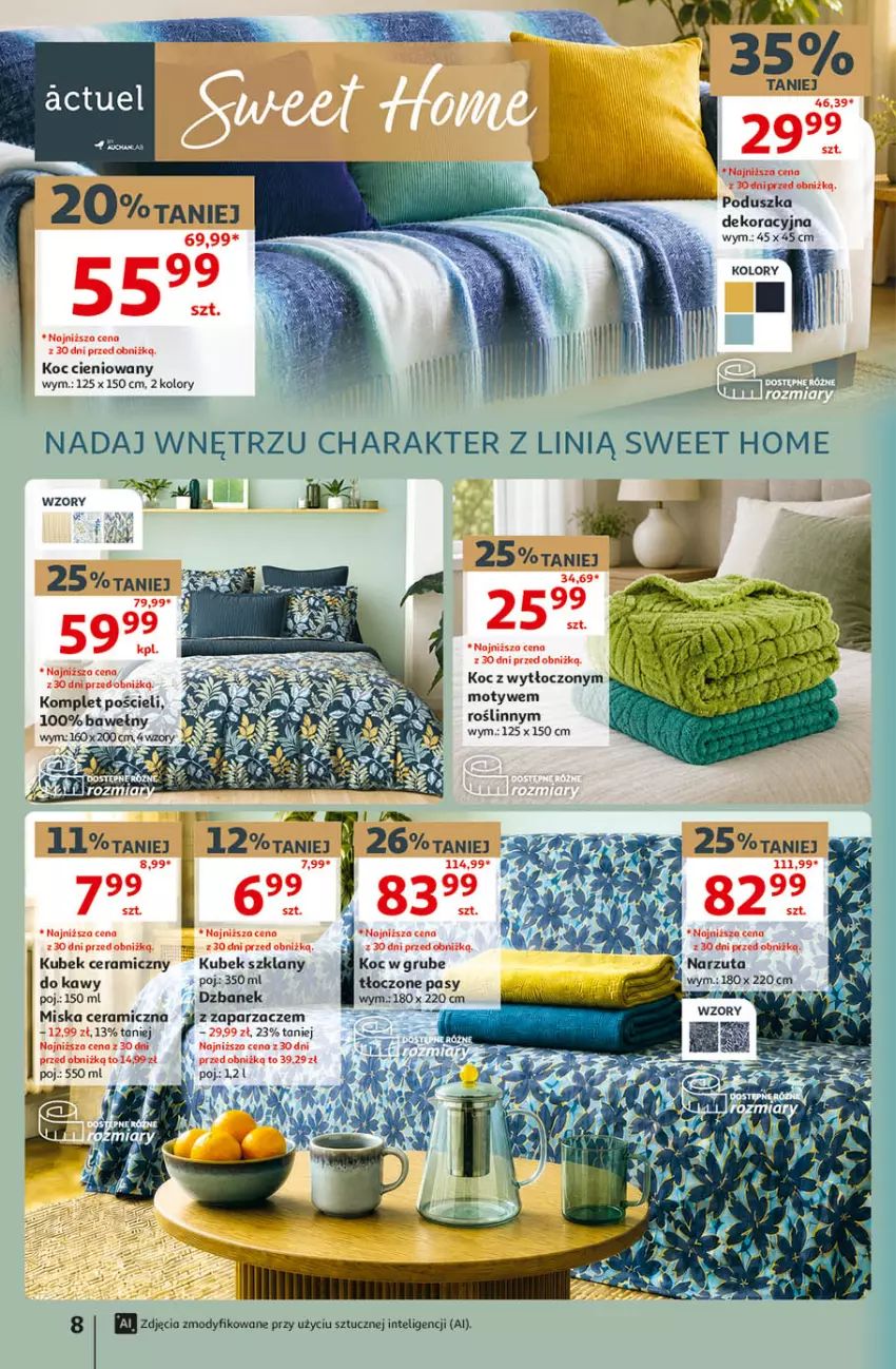 Gazetka promocyjna Auchan - 30 Lat Hipermarket - ważna 24.09 do 30.09.2026 - strona 8 - produkty: Dzbanek, Intel, Koc, Komplet pościeli, Kubek, Miska, Narzuta, Poduszka, Pościel, Zaparzacz