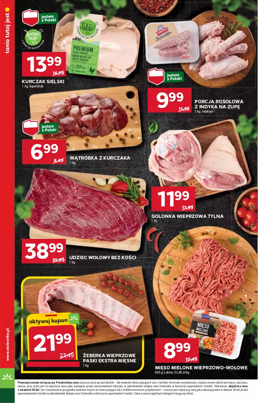 Gazetka promocyjna Stokrotka - Supermarket - ważna 09.01 do 15.01.2025 - strona 10 - produkty: Golonka wieprzowa, HP, Kurczak, Mięso, Mięso mielone, Por, Udziec wołowy