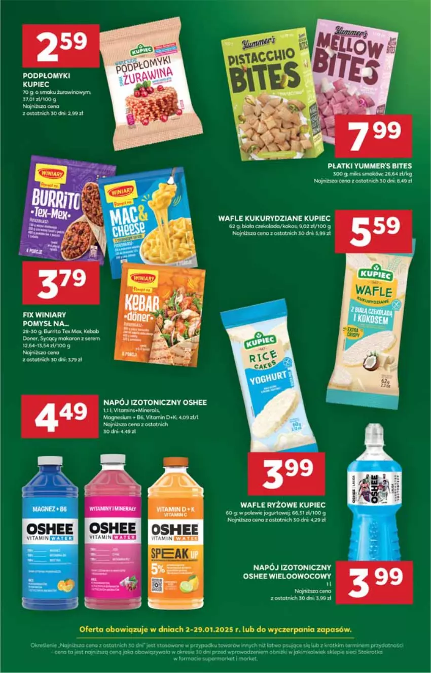 Gazetka promocyjna Stokrotka - Supermarket - ważna 09.01 do 15.01.2025 - strona 16 - produkty: Jogurt, Kokos, Kupiec, Napój, Napój izotoniczny, Oshee, Piec, Ryż, Ser, Wafle, Wino