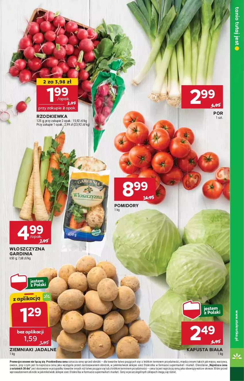 Gazetka promocyjna Stokrotka - Supermarket - ważna 09.01 do 15.01.2025 - strona 7 - produkty: HP, Pomidory, Por, Rzodkiewka, Ziemniaki