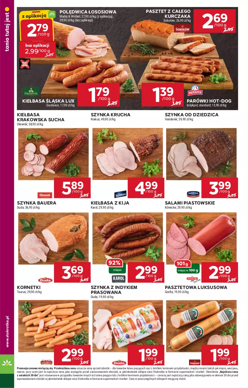 Gazetka promocyjna Stokrotka - Supermarket - ważna 09.01 do 15.01.2025 - strona 8 - produkty: HP, Kiełbasa, Kiełbasa krakowska, Kiełbasa śląska, Kurczak, Parówki, Pasztet, Piast, Polędwica, Salami, Sos, Szynka