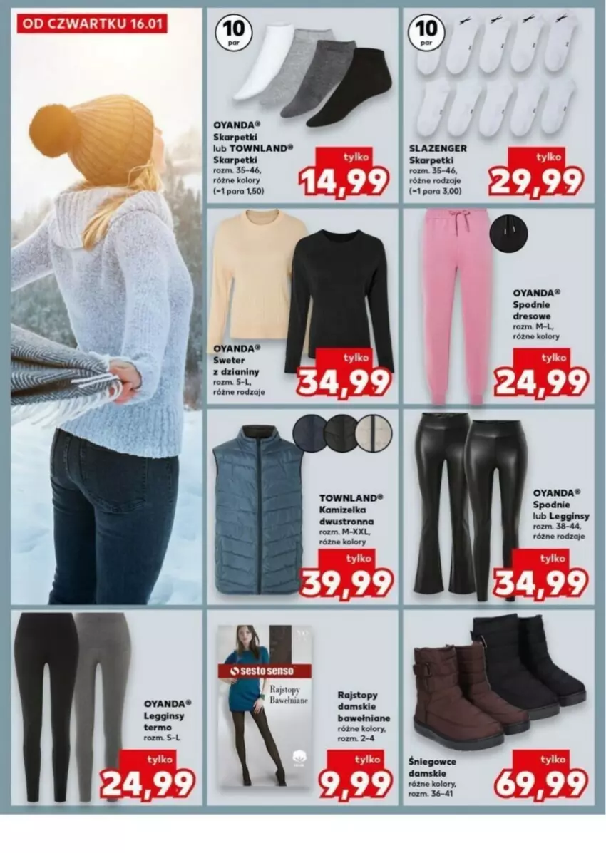 Gazetka promocyjna Kaufland - ważna 16.01 do 22.01.2025 - strona 17 - produkty: Dres, Gin, Kamizelka, Karp, Legginsy, Rajstopy, Skarpetki, Spodnie, Sweter, Top