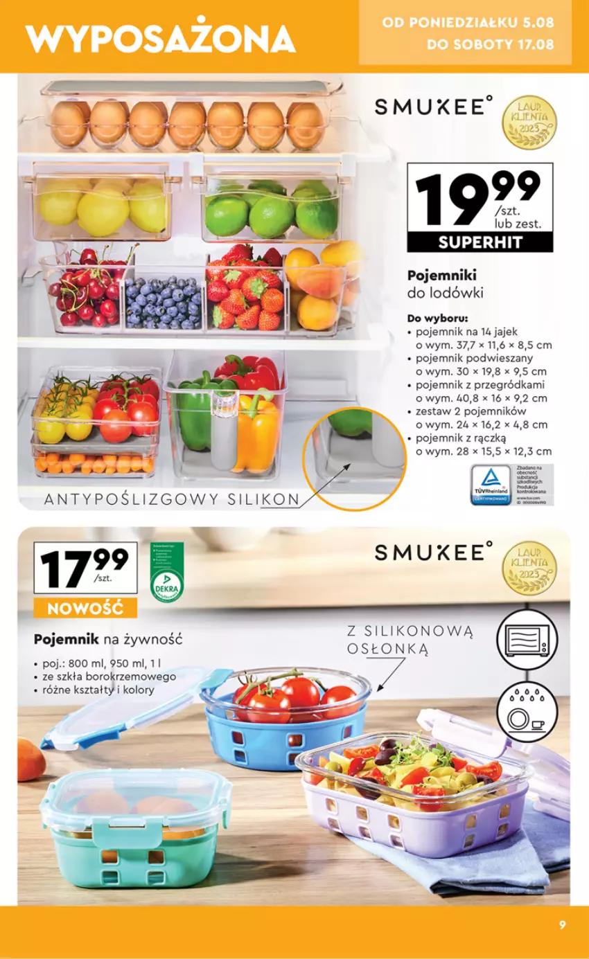 Gazetka promocyjna Biedronka - Okazje tygodnia - ważna 05.08 do 17.08.2024 - strona 9 - produkty: Pojemnik