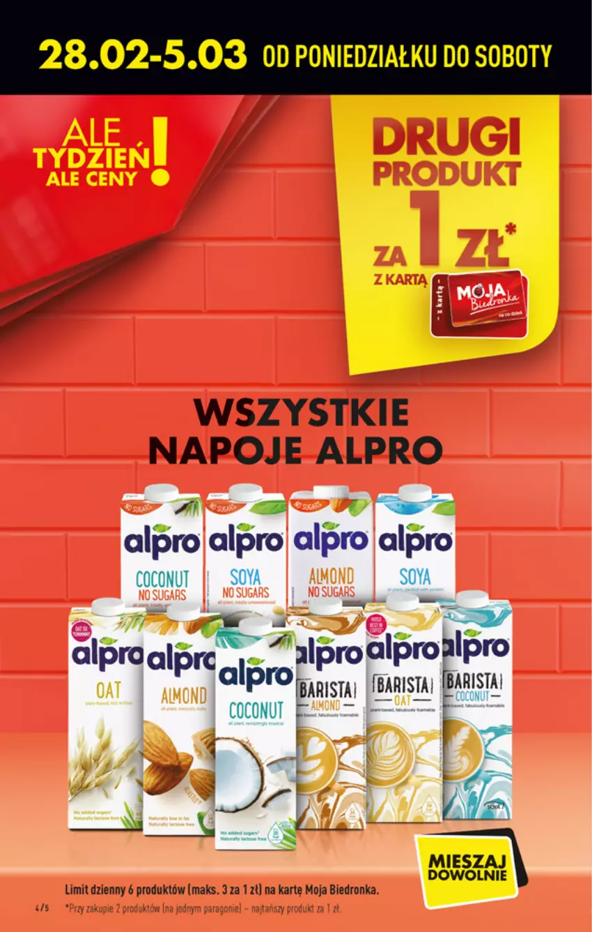 Gazetka promocyjna Biedronka - W tym tygodniu - ważna 28.02 do 05.03.2022 - strona 4 - produkty: Alpro, Napoje