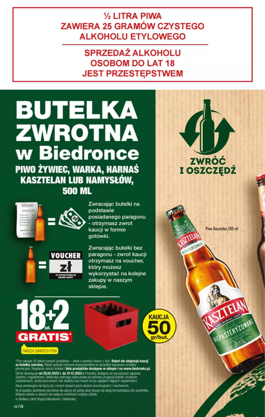 Gazetka promocyjna Biedronka - W tym tygodniu - ważna 28.02 do 05.03.2022 - strona 44 - produkty: Harnaś, Kasztelan, Namysłów, Olej, Piwo, Warka