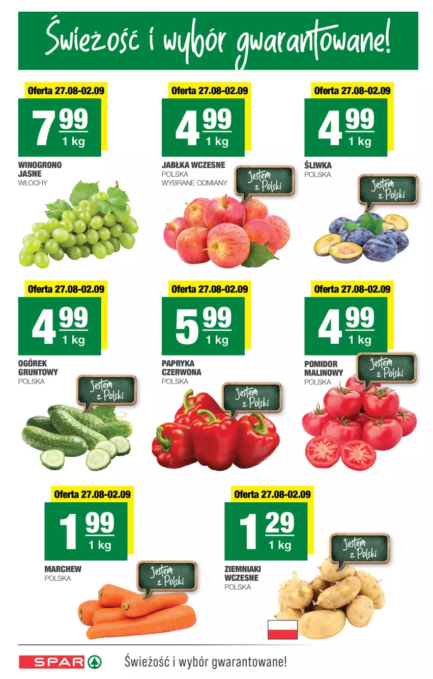 Gazetka promocyjna Spar - Spar - ważna 24.08 do 03.09.2025 - strona 2 - produkty: Grunt, Jabłka, Ogórek, Papryka, Wino, Ziemniaki