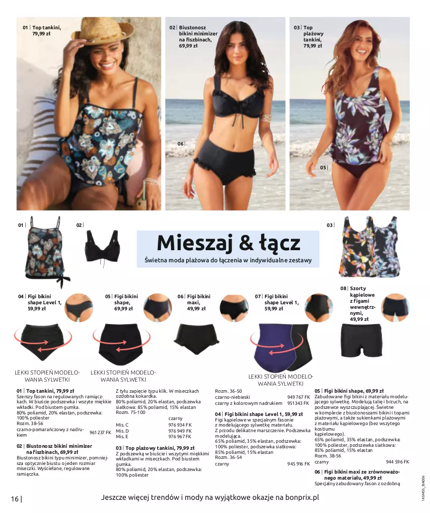 Gazetka promocyjna Bonprix - Letnie kolory - ważna 02.05 do 02.11.2022 - strona 18 - produkty: Bikini, Biustonosz, Fa, Figi, Kostium, Mars, Miseczka, Moda, Sukienka, Szorty, Top, Wkładki