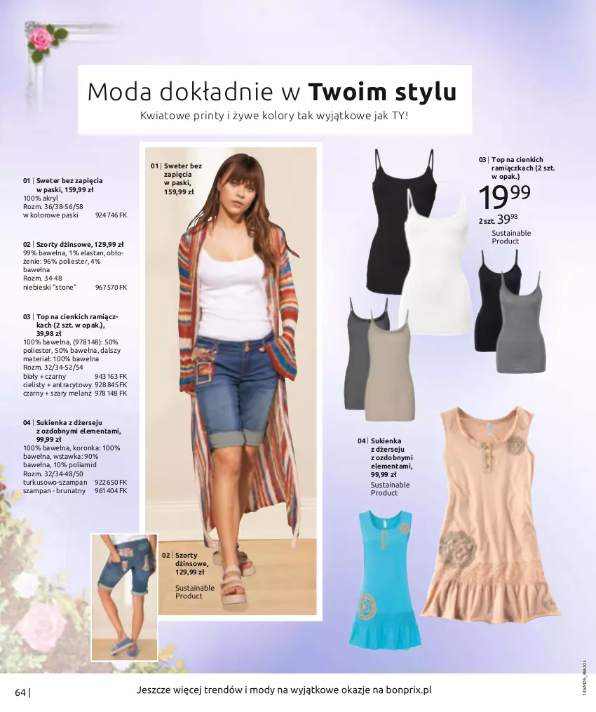 Gazetka promocyjna Bonprix - Letnie kolory - ważna 02.05 do 02.11.2022 - strona 66 - produkty: Moda, Sukienka, Sweter, Szorty, Top, Wełna