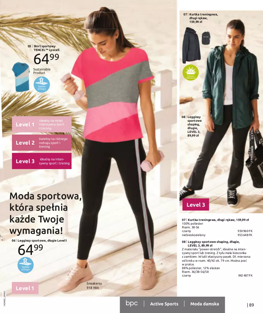 Gazetka promocyjna Bonprix - Letnie kolory - ważna 02.05 do 02.11.2022 - strona 91 - produkty: Gin, Kurtka, Legginsy, Moda, Pasek, Por, Sneakersy, Sport