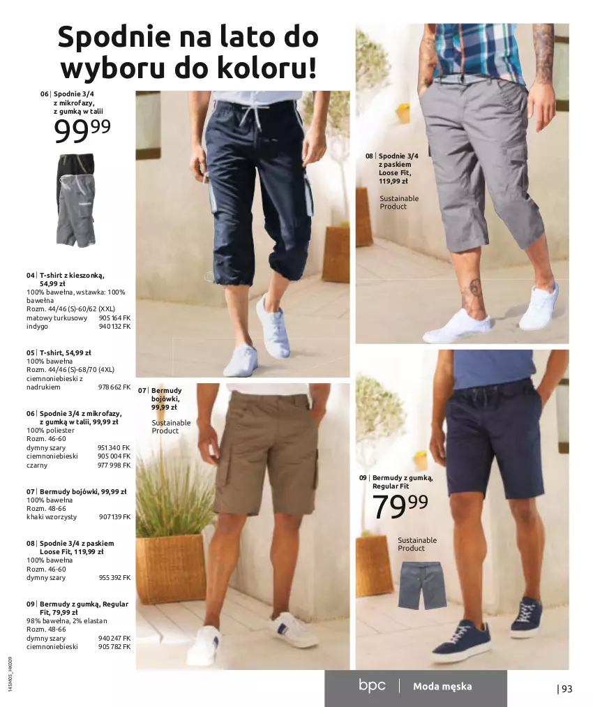 Gazetka promocyjna Bonprix - Letnie kolory - ważna 02.05 do 02.11.2022 - strona 95 - produkty: Bermudy, Fa, Spodnie, T-shirt, Wełna