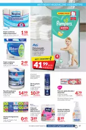 Gazetka promocyjna Makro - [Oferta promocyjna] Artykuły spożywcze i przemysłowe - Gazetka - ważna od 22.08 do 22.08.2022 - strona 17 - produkty: Emulsja, Gin, Pampers, Papier, Lactacyd, Bell, Aquafresh, Majtki, Pasta do zębów, Perfecta, Pianka do golenia, Papier toaletowy, Velvet, Ręcznik, Chusteczki, Podpaski, Dzieci, Bella, Pieluchomajtki, Nivea