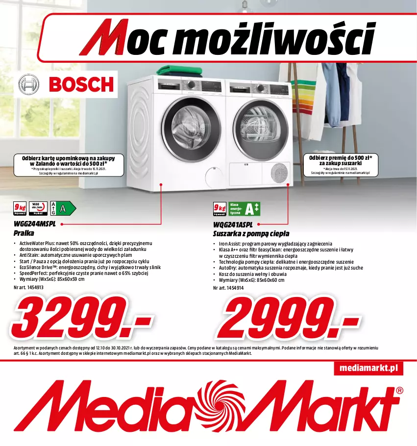 Gazetka promocyjna Media Markt - Gazetka Media Markt - ważna 12.10 do 30.10.2021 - strona 1 - produkty: Gra, Kosz, Por, Pralka, Pralki, Suszarka, Suszarki