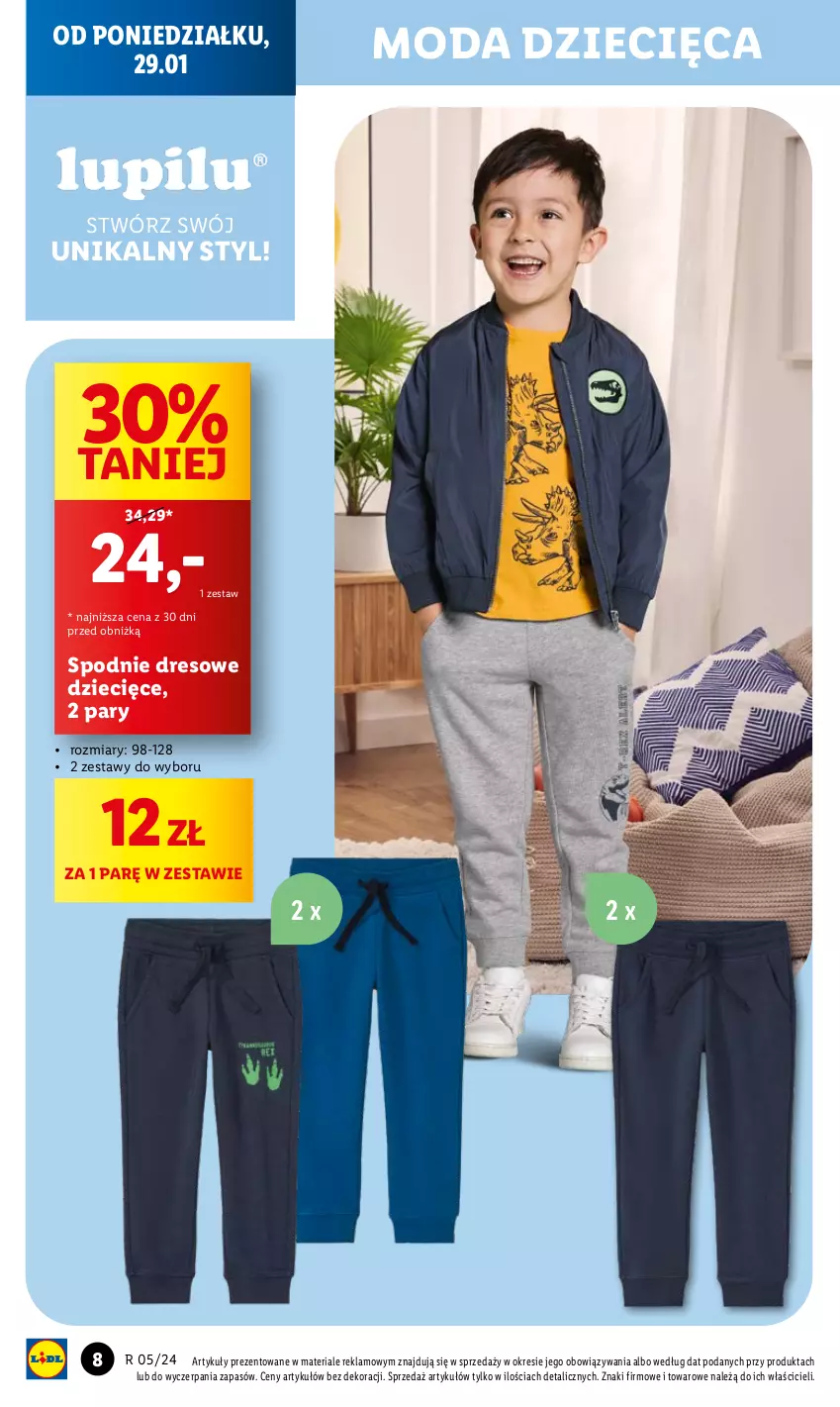 Gazetka promocyjna Lidl - GAZETKA - ważna 29.01 do 03.02.2024 - strona 10 - produkty: Dres, Dzieci, Moda, Spodnie, Spodnie dresowe