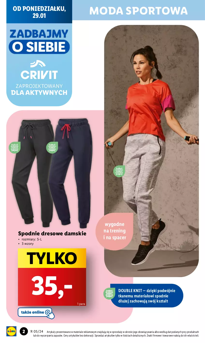 Gazetka promocyjna Lidl - GAZETKA - ważna 29.01 do 03.02.2024 - strona 4 - produkty: Acer, Dres, Moda, Por, Spodnie, Spodnie dresowe, Sport