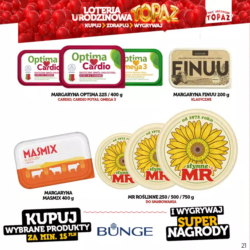 Gazetka promocyjna Topaz - Gazetka - ważna 17.04 do 18.06.2023 - strona 21 - produkty: Margaryna, Optima