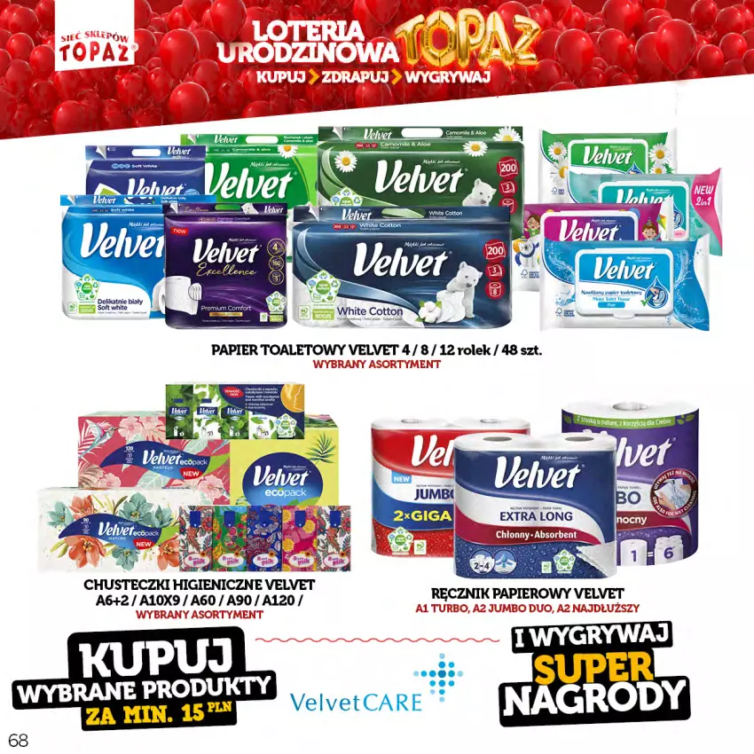 Gazetka promocyjna Topaz - Gazetka - ważna 17.04 do 18.06.2023 - strona 68 - produkty: Chusteczki, Velvet