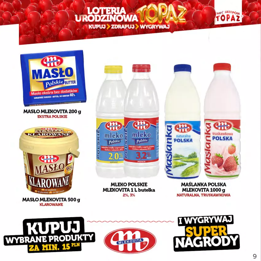 Gazetka promocyjna Topaz - Gazetka - ważna 17.04 do 18.06.2023 - strona 9 - produkty: Gry, Maślanka, Mleko