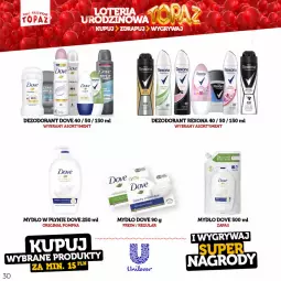 Gazetka promocyjna Topaz - Gazetka - Gazetka - ważna od 18.06 do 18.06.2023 - strona 30 - produkty: Mydło w płynie, Top, Gin, Rexona, Dezodorant, Dove, Pompka, Mydło