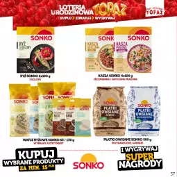 Gazetka promocyjna Topaz - Gazetka - Gazetka - ważna od 18.06 do 18.06.2023 - strona 37 - produkty: Ryż, Gry, Płatki owsiane, Sonko, Kasza