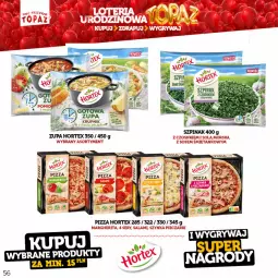 Gazetka promocyjna Topaz - Gazetka - Gazetka - ważna od 18.06 do 18.06.2023 - strona 56 - produkty: Piec, Ser, Salami, Zupa, Szynka, Pizza, Krupnik, Szpinak, Hortex