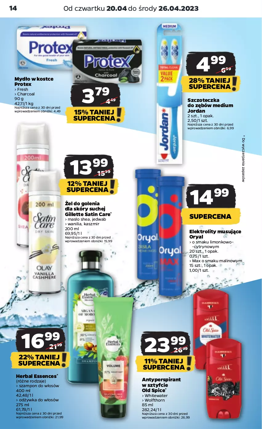 Gazetka promocyjna Netto - Artykuły spożywcze - ważna 20.04 do 26.04.2023 - strona 14 - produkty: Antyperspirant, Gillette, Masło, Mus, Mydło, Odżywka, Old Spice, Sati, Szampon, Szczoteczka, Szczoteczka do zębów