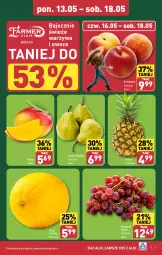 Gazetka promocyjna Aldi - Farmer ALDIK poleca świeże owoce i warzywa - Gazetka - ważna od 18.05 do 18.05.2024 - strona 3 - produkty: Warzywa, Warzywa i owoce, Ananas, Gruszki, Winogrona, Brzoskwinie, Owoce, Wino, Mango, Melon