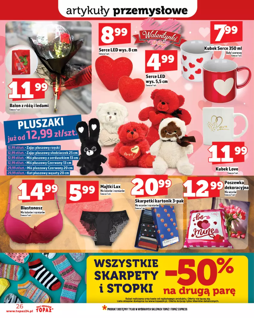 Gazetka promocyjna Topaz - Gazetka - ważna 06.02 do 12.02.2025 - strona 26 - produkty: Biustonosz, Edam, Karp, Kubek, Majtki, Poszewka, Ser, Skarpetki, Top