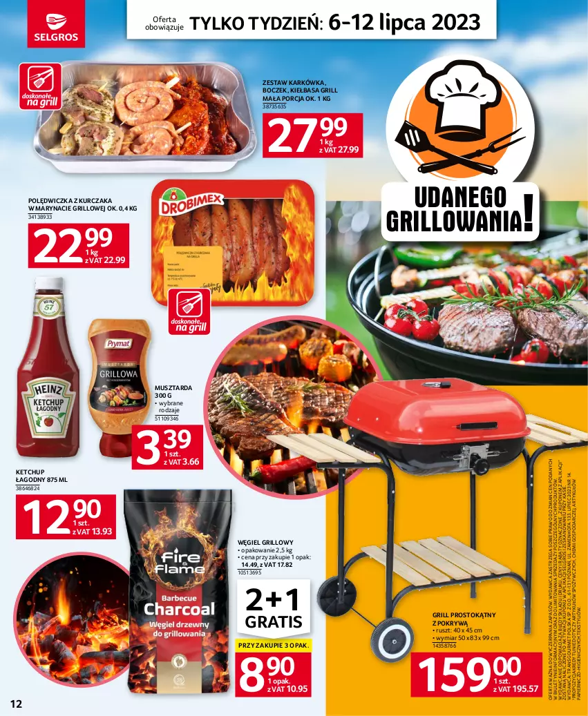 Gazetka promocyjna Selgros - Jeszcze więcej super promocji! - ważna 06.07 do 12.07.2023 - strona 12 - produkty: Boczek, Fa, Gra, Grill, Ketchup, Kiełbasa, Kurczak, LG, Mus, Musztarda, Papier, Piec, Por, Tran