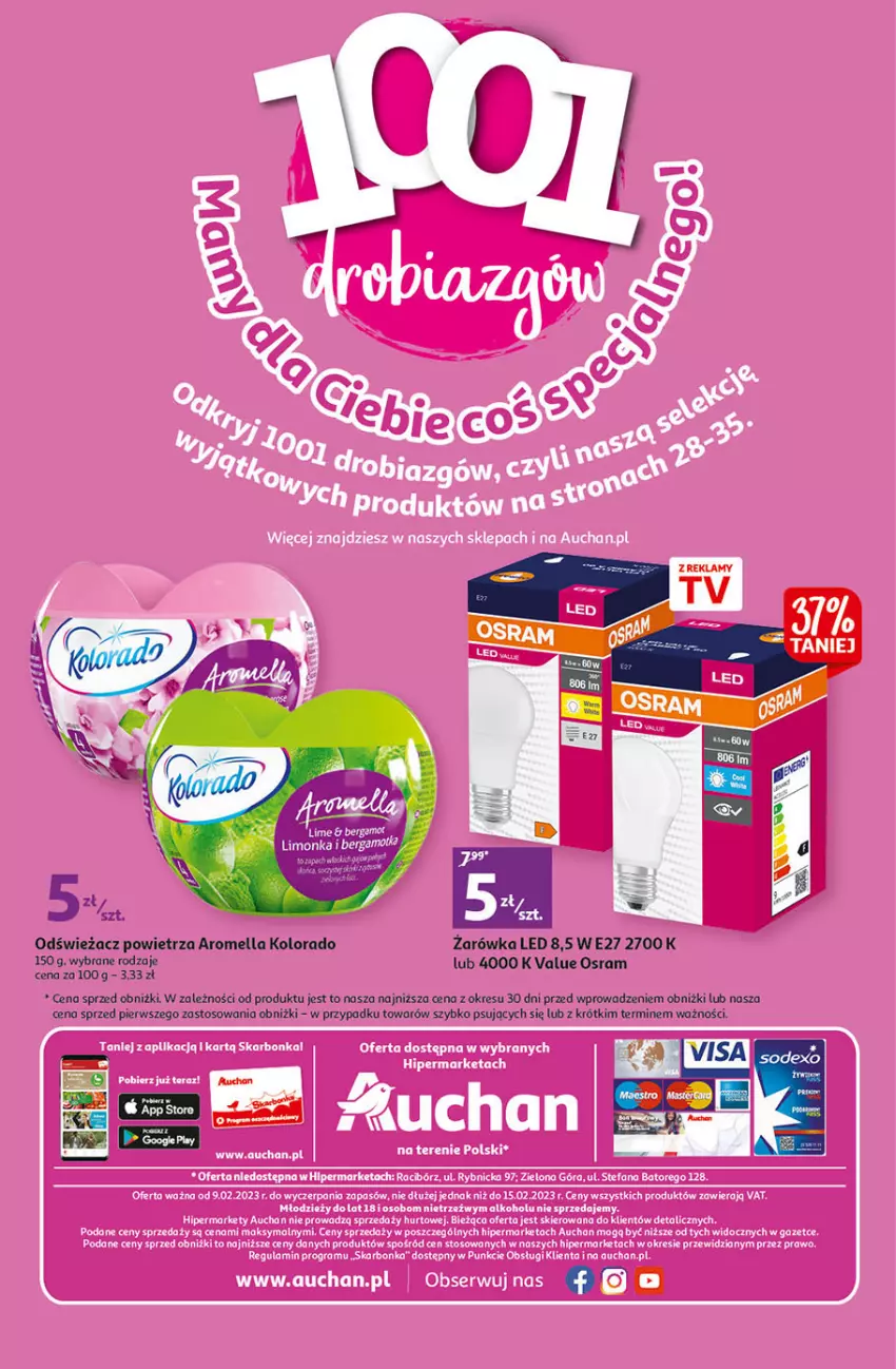 Gazetka promocyjna Auchan - Gazetka Koszyk Oszczędności Hipermarket Auchan - ważna 09.02 do 15.02.2023 - strona 36 - produkty: Fa, Gra, Kolorado, O nas, Odświeżacz powietrza, Ser