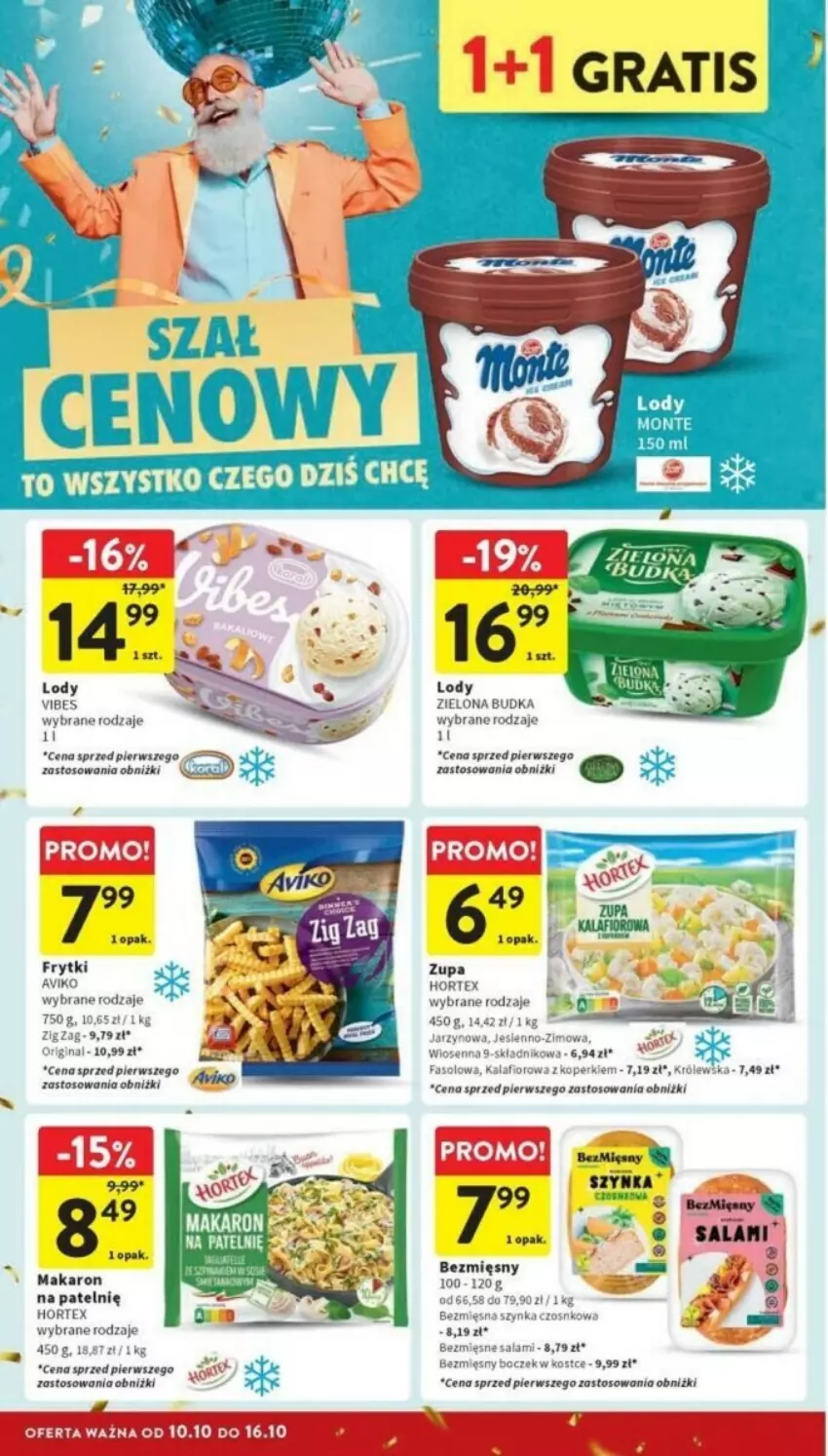 Gazetka promocyjna Intermarche - ważna 10.10 do 16.10.2024 - strona 13 - produkty: Astor, Boczek, Fa, Frytki, Gin, Gra, Hortex, Kalafior, Lody, Makaron, Salami, Zielona Budka, Zupa