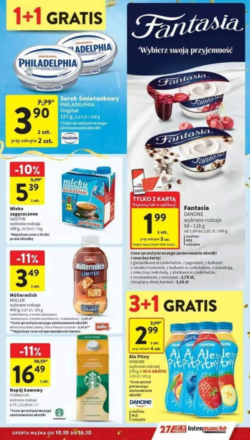 Gazetka promocyjna Intermarche - ważna 10.10 do 16.10.2024 - strona 16 - produkty: Astor, Danone, Fa, Fanta, Gra, Kokos, Mleko, Mleko zagęszczone, Napój, Philadelphia, Por, Truskawki