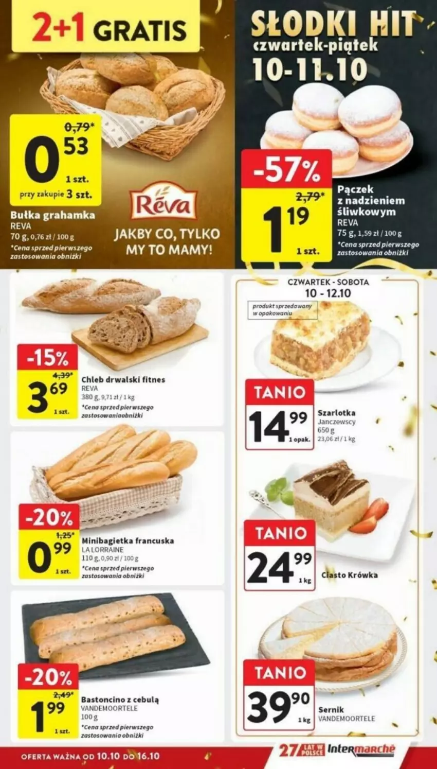 Gazetka promocyjna Intermarche - ważna 10.10 do 16.10.2024 - strona 18 - produkty: Bagietka, Bułka, Bułka grahamka, Chleb, Gra, Pączek, Szarlotka