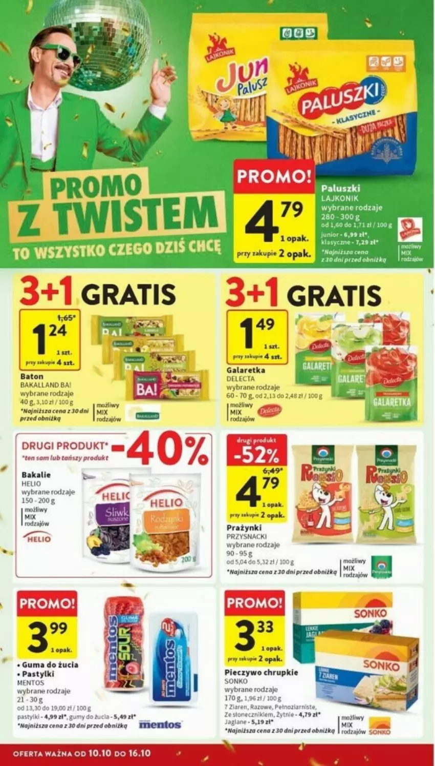 Gazetka promocyjna Intermarche - ważna 10.10 do 16.10.2024 - strona 21 - produkty: Ba!, Bakalland, Baton, Chrupki, Delecta, Gala, Galaretka, Gra, Guma do żucia, Helio, Mentos, Pastylki, Piec, Pieczywo, Pieczywo chrupkie, Przysnacki, Sonko