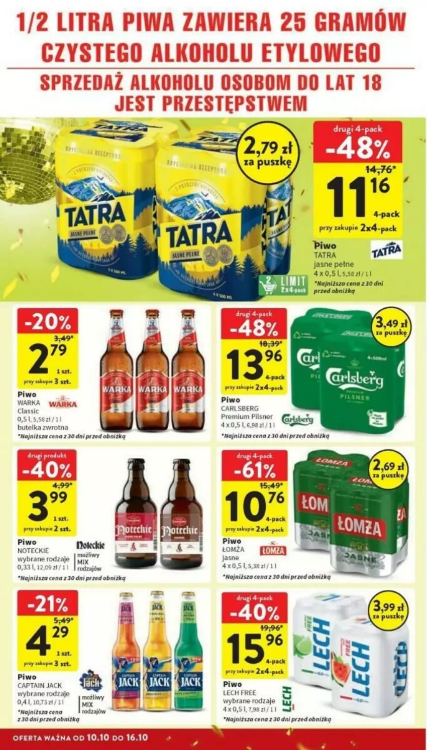 Gazetka promocyjna Intermarche - ważna 10.10 do 16.10.2024 - strona 26 - produkty: Captain Jack, Carlsberg, HP, Piwa, Piwo, Tatra, Warka