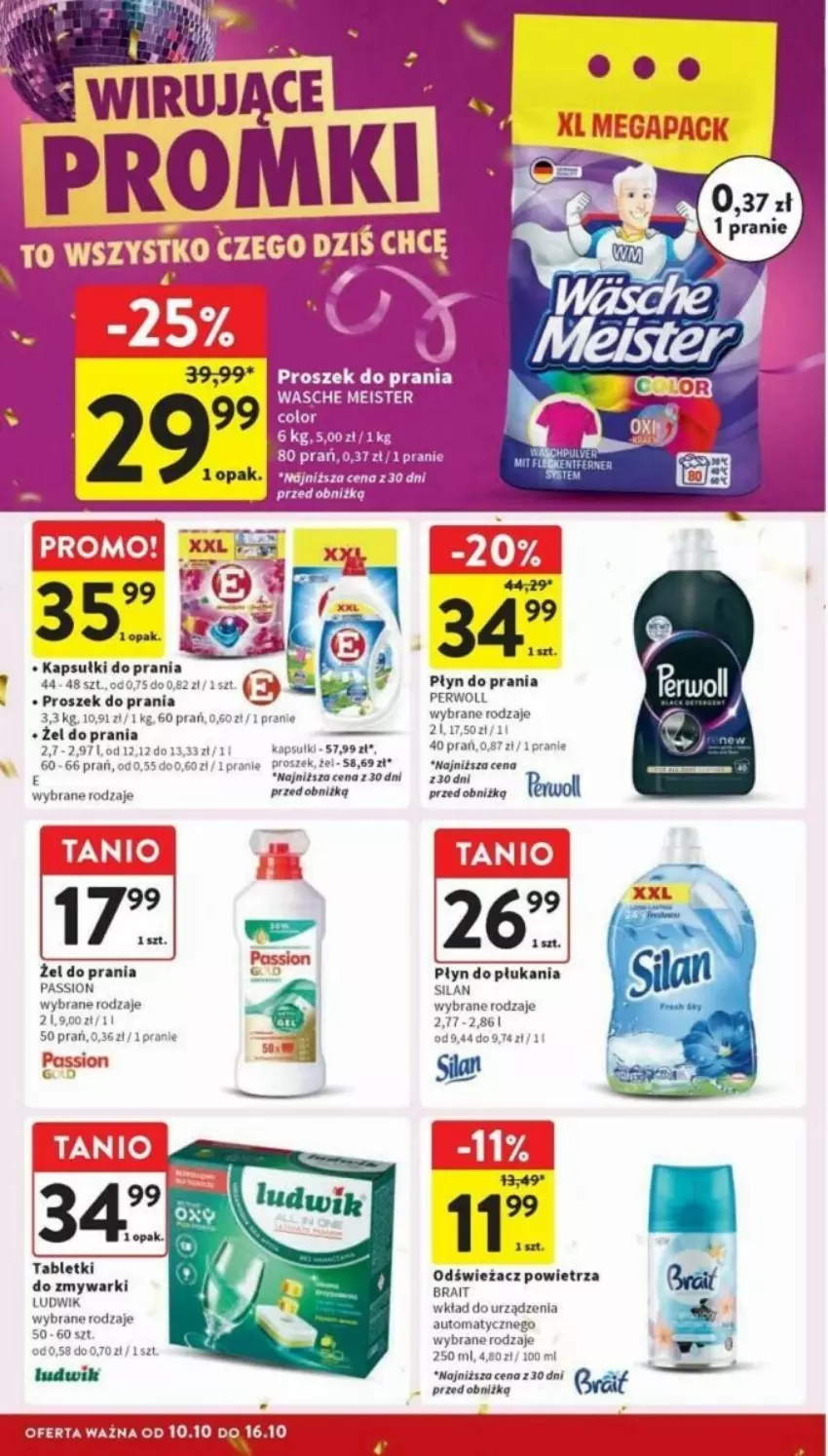 Gazetka promocyjna Intermarche - ważna 10.10 do 16.10.2024 - strona 28 - produkty: Gra, Kapsułki do prania, Ludwik, Odświeżacz powietrza, Perwoll, Płyn do płukania, Płyn do prania, Proszek do prania, Silan, Tablet, Tabletki do zmywarki, Zmywarki